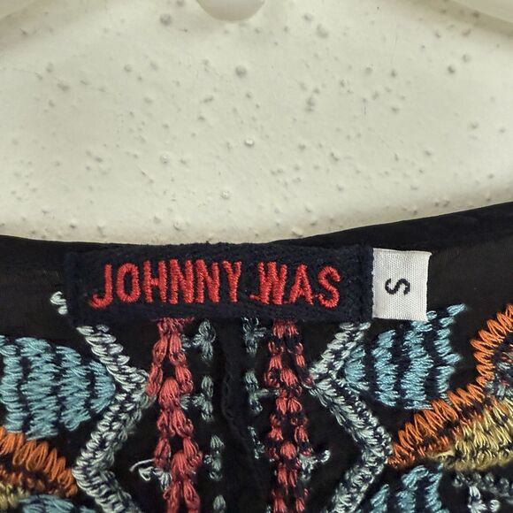 Johnny Was Embroidered Tunic Emily Top Womens Sz Small Black Boho Long Sleeves - Picture 4 of 11